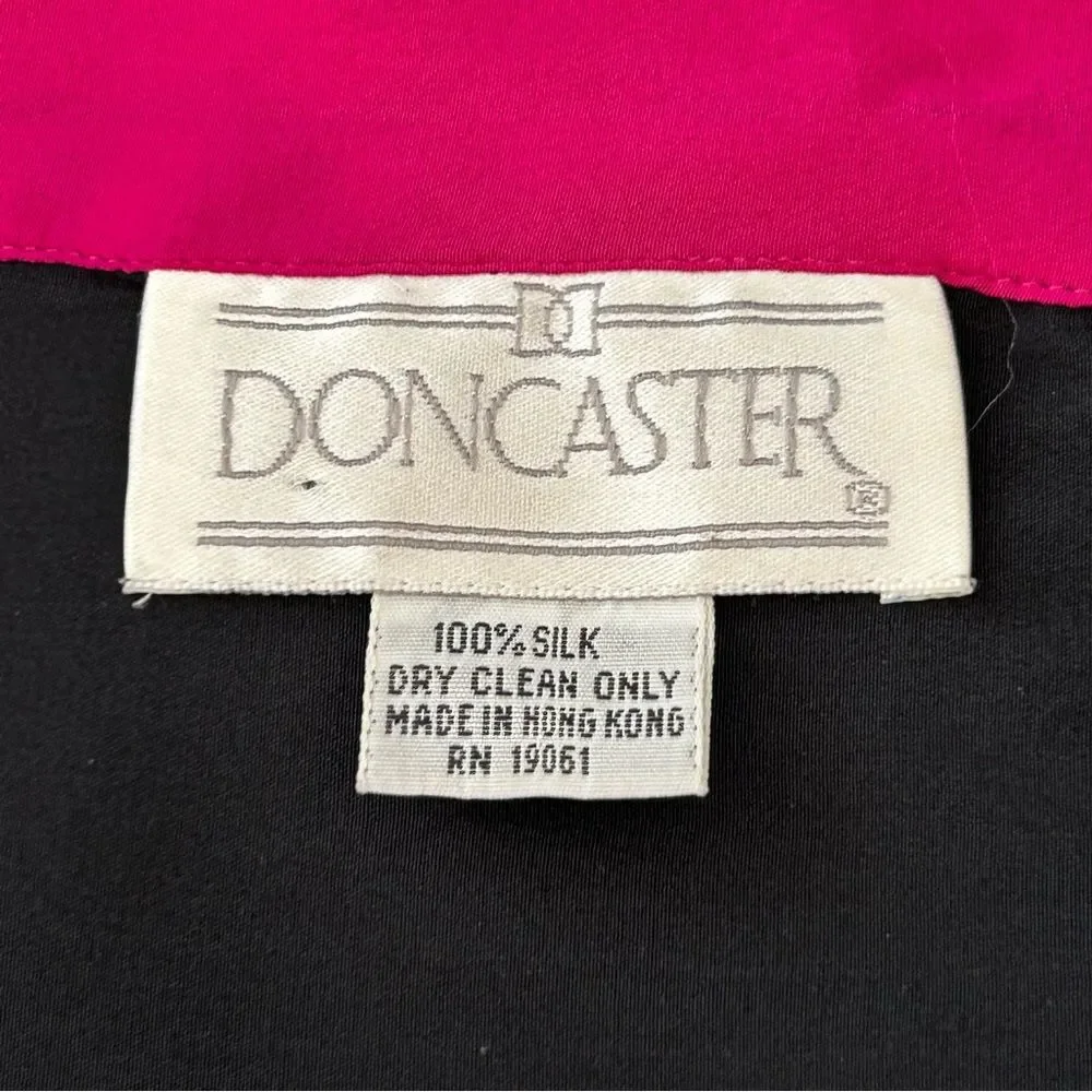 Doncaster Blue Black Red Pink Colorblock Silk Scarf